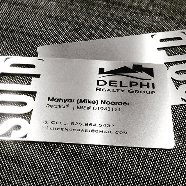 Delphi Realty Metal Business Cards