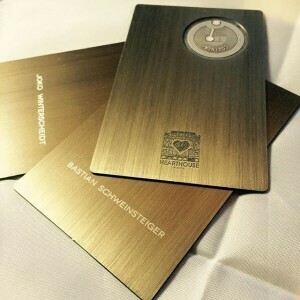 Brushed Brass Business Cards