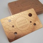 Bubble Lounge Copper Metal Business Cards