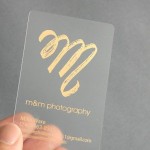 Gold Metallic Foil Frosted Plastic Business Cards