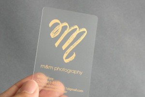 Gold Metallic Foil Frosted Plastic Business Cards