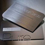 Brushed Black Gunmetal Metal Business Cards